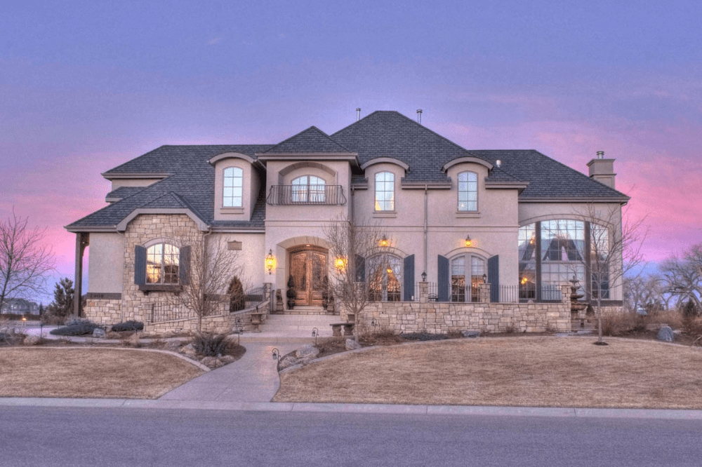 This elegant European home plan is filled with amentities such as the front courtyard,…