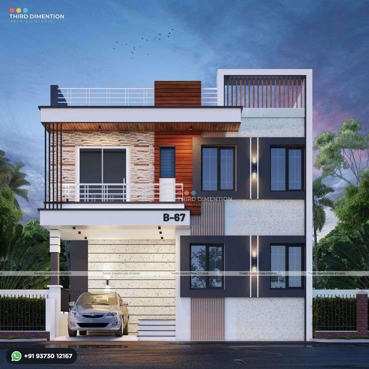 Modern Elevation Design | Third Dimention Studio | +919373012167