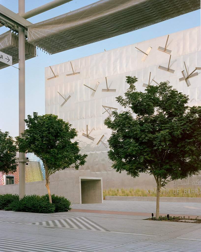 a web of tilted columns takes over christian kerez's bahrain pavilion at expo 2020 dubai