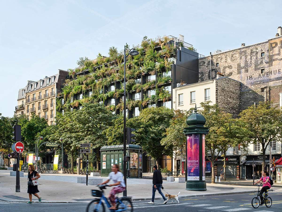 Design of a hotel covered with plants in Paris
