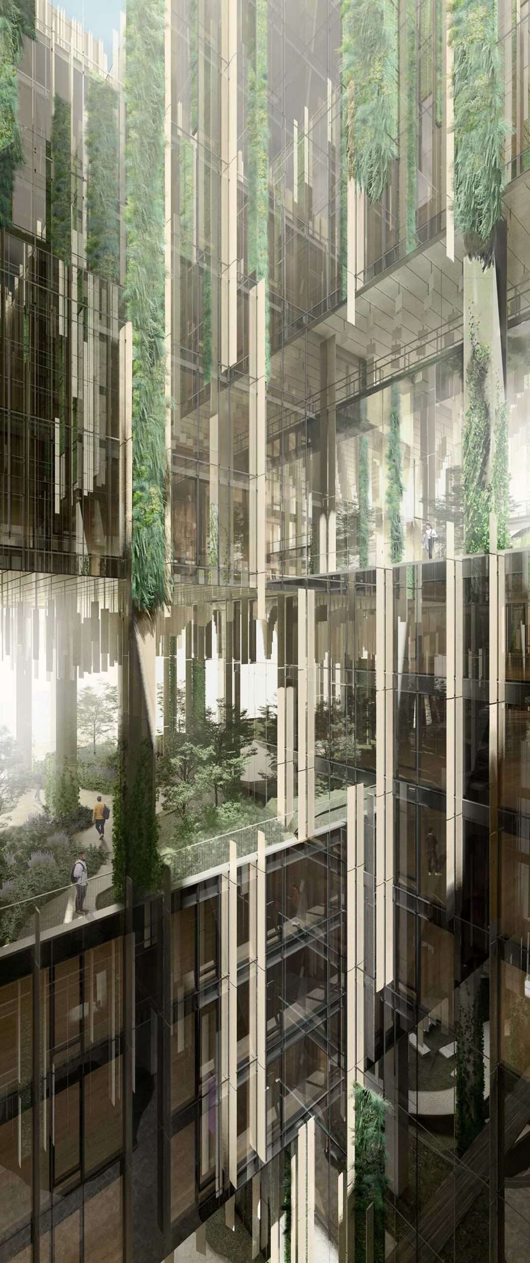 Commercial building design covered with plants