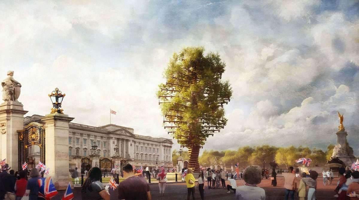 تصميم منحوتة مغطاة بالأشجار بطول 21 مترًا من قبل Heatherwick Studio