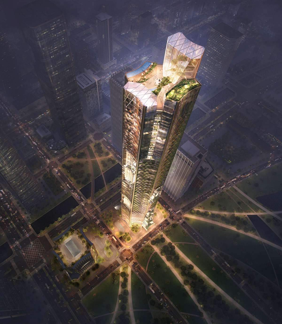 Super tall skyscraper design in china