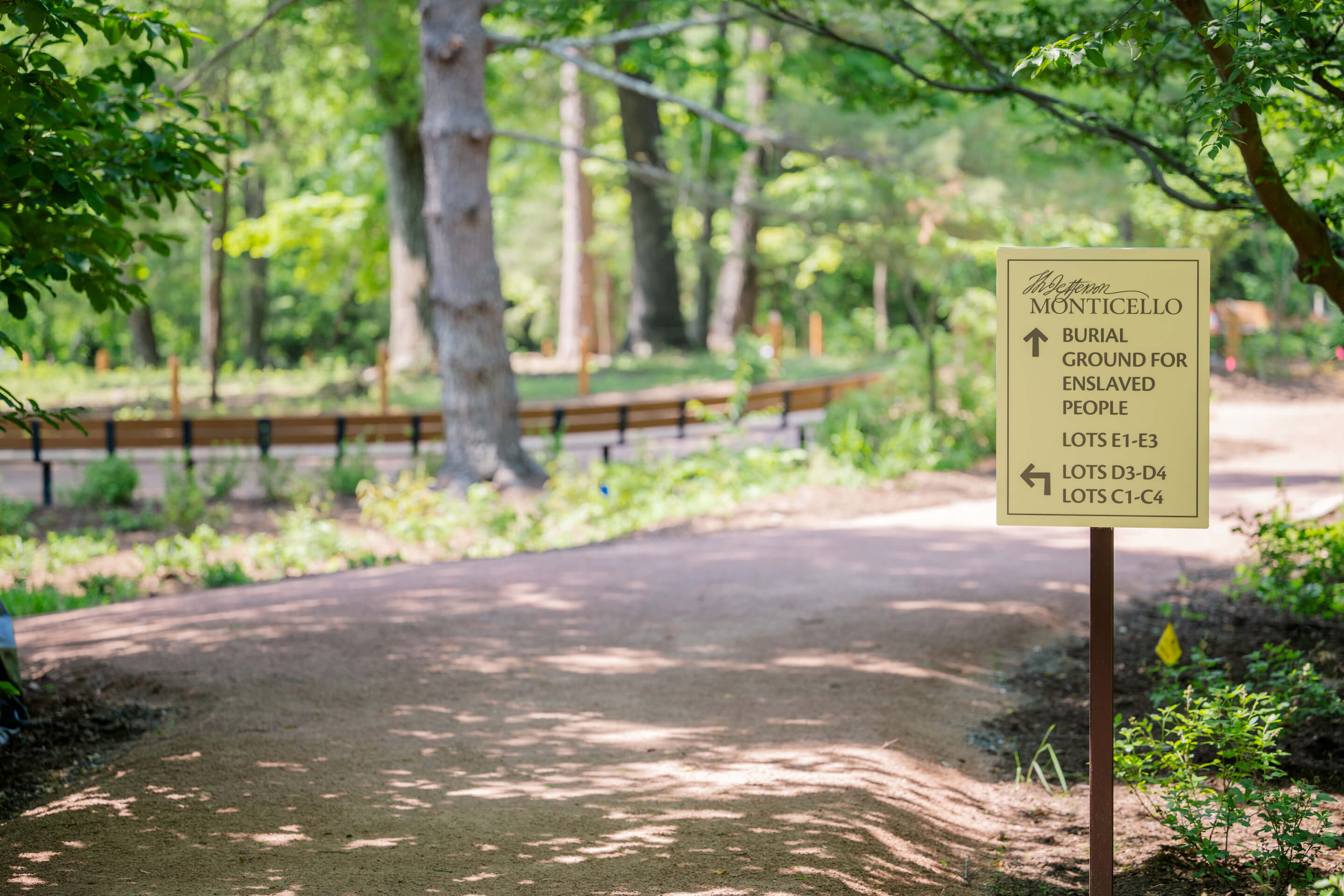 signage for an african burial ground at monticello