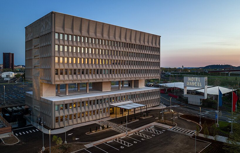 iconic 1970s brutalist building given new life as 'hotel marcel' in new haven