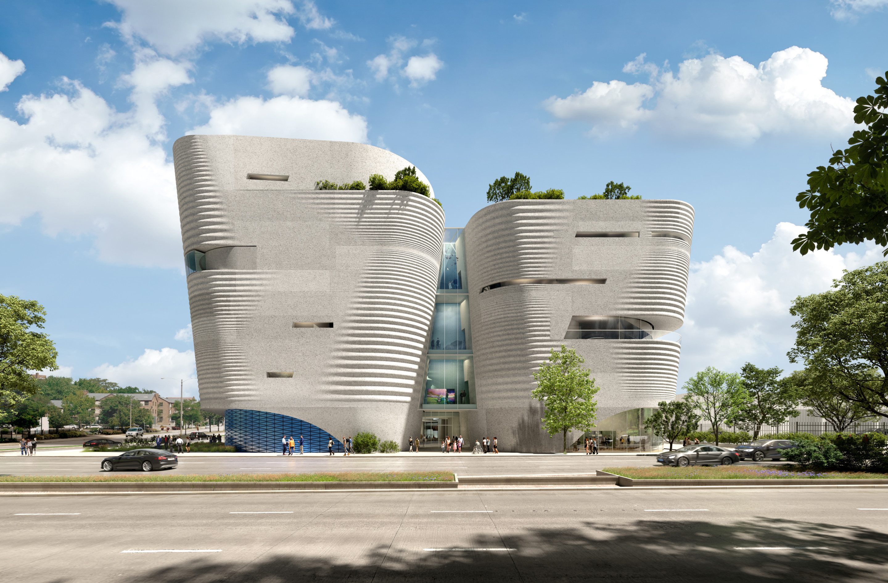 two-rock like concrete towers