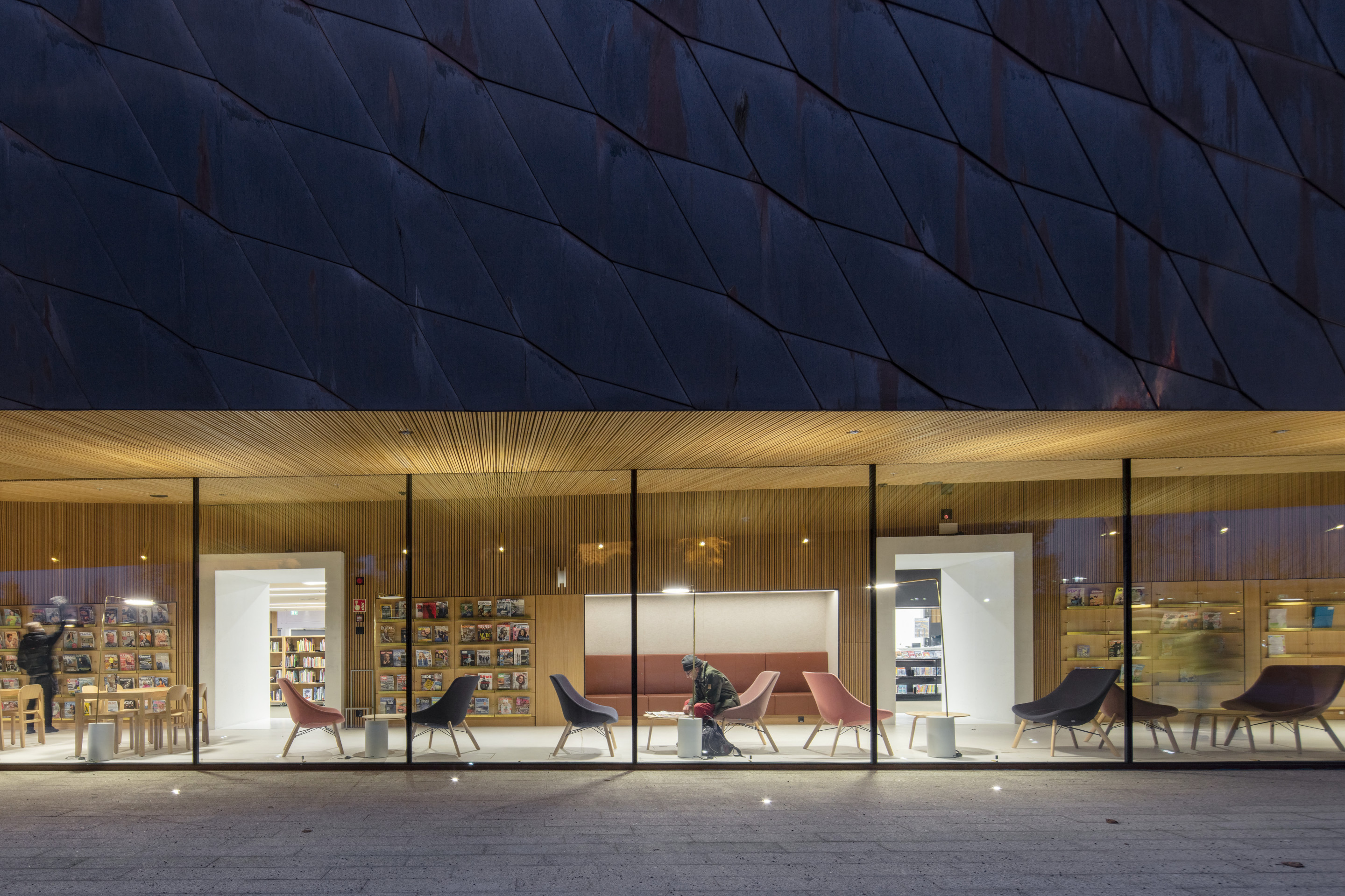 exterior of library cafe