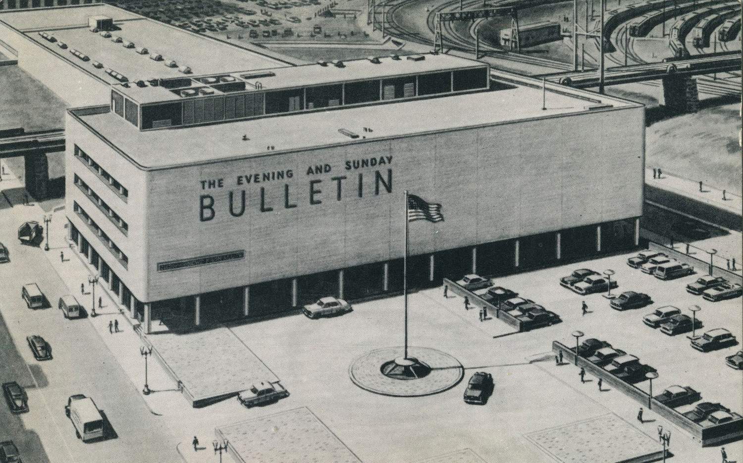 Drawing of 1950s building