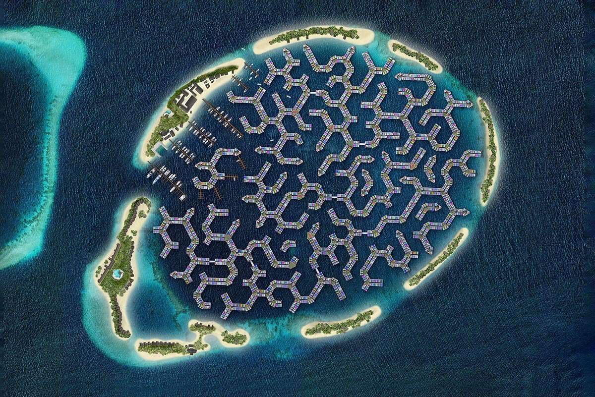 تصميم أول مدينة جزرية عائمة حقيقية فى العالم بجزر المالديف