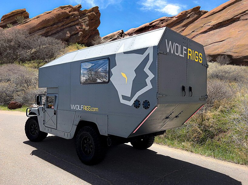 wolf rigs transforms military hummer H1 into overland comfort castle 'patton'