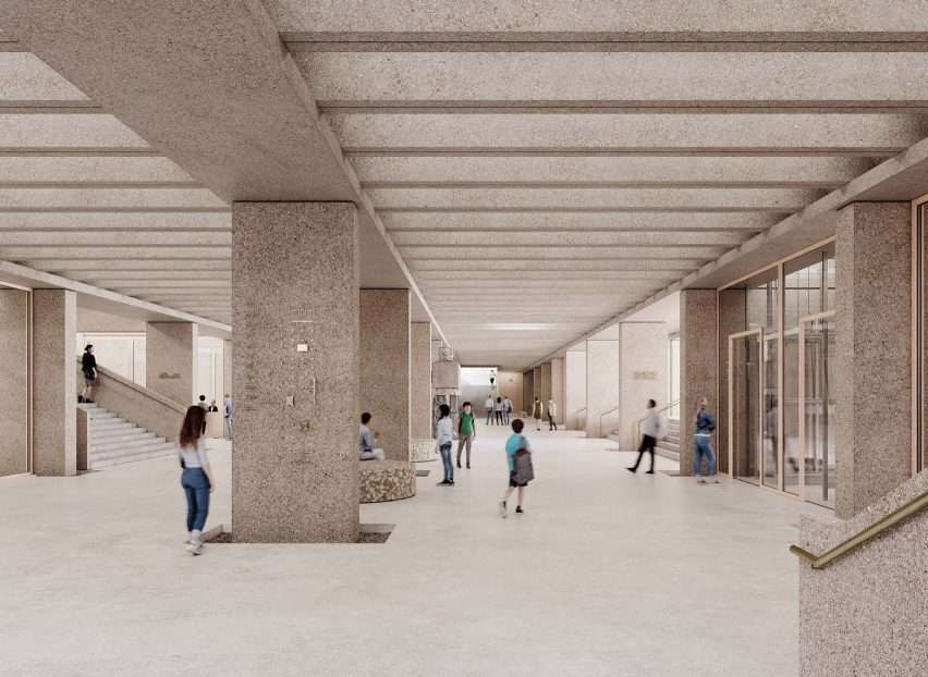 Construction of the Notre Dame Visitor Center in an underground car park