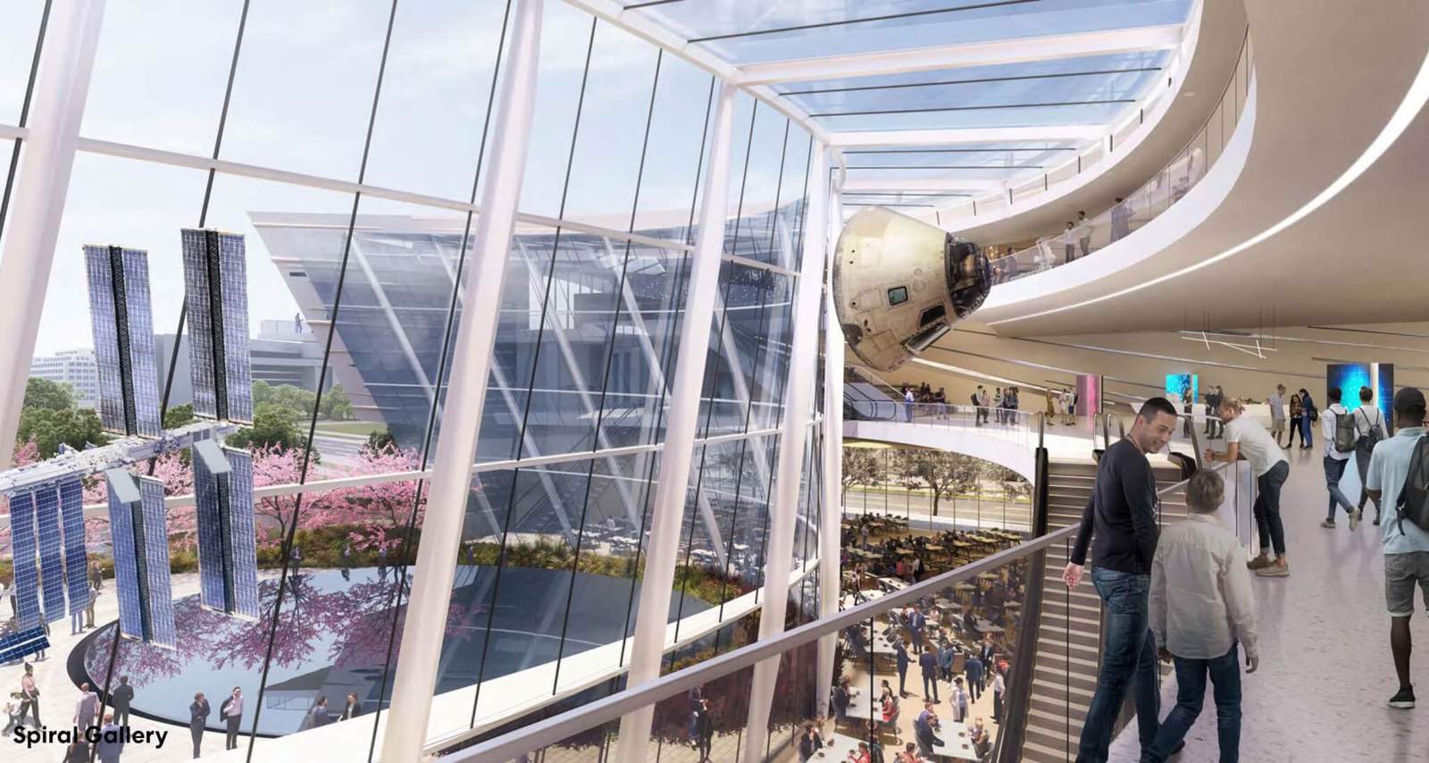 curved glass window in proposed bezos learning center