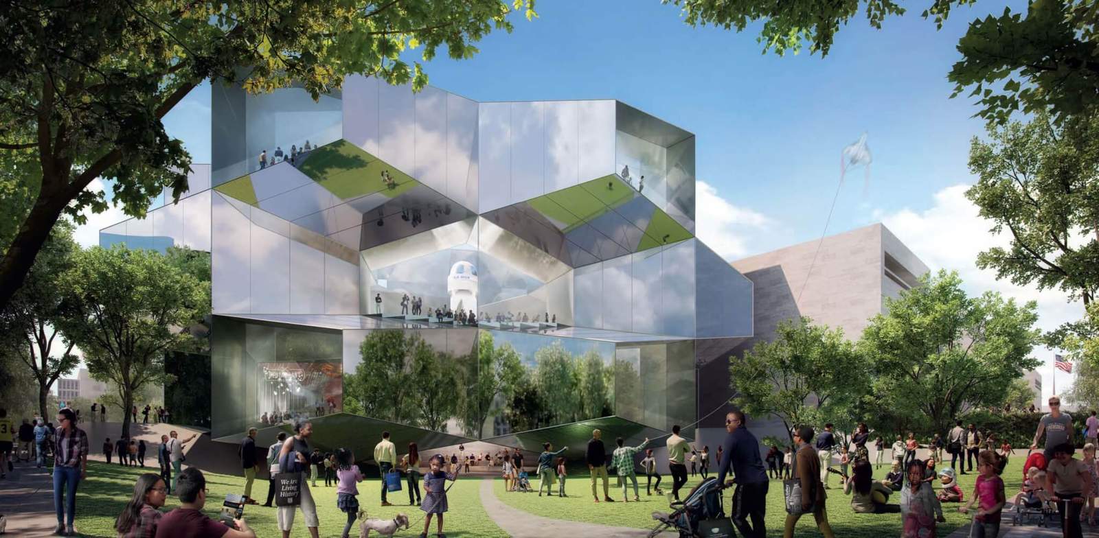 hexagonal design proposal for bezos learning center