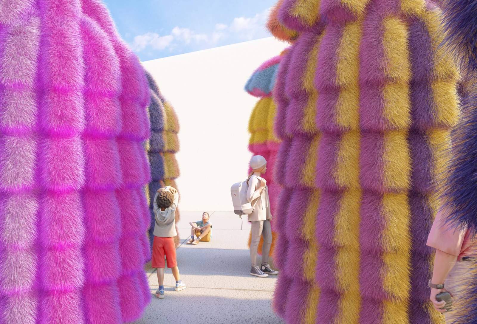 colorful seating pods