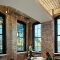 Adams Street Library / WORKac - Interior Photography, Table, Windows, Chair, Beam
