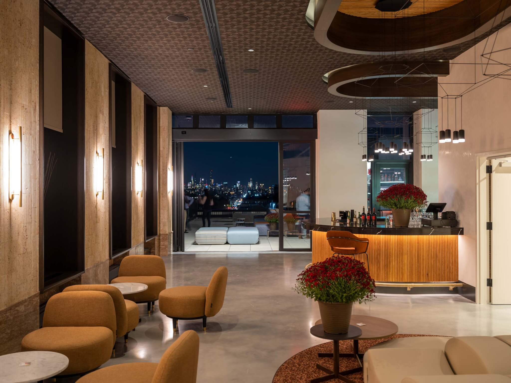 interior bar and event space of hotel