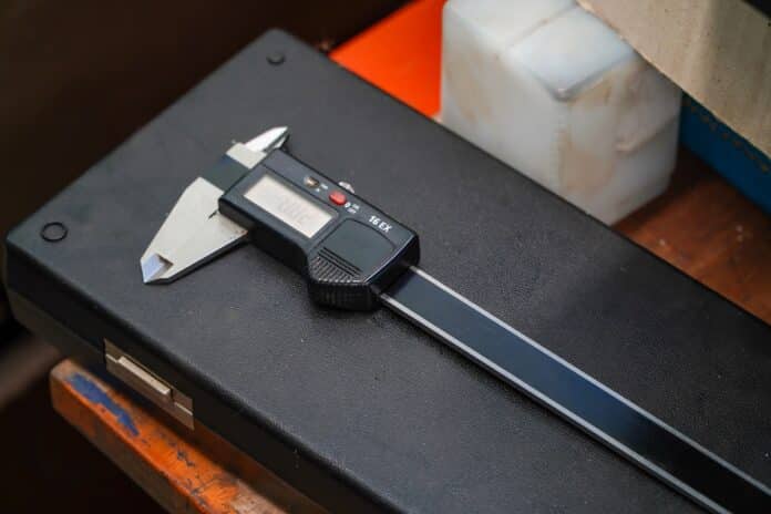Industrial digital vernier caliper,quality control concept. How To Clean Digital Calipers.