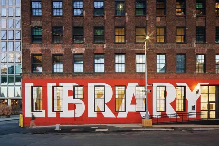 Adams Street Library / WORKac - Exterior Photography, Windows, Brick, Facade