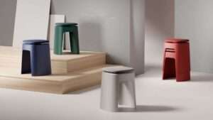 Axis stool: fabricated from sustainable materials