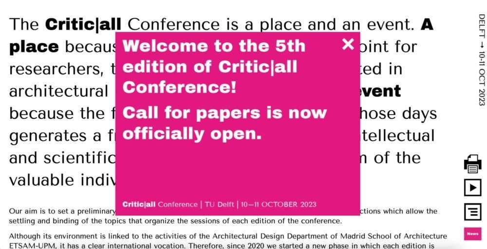 Critic|all- V International Conference on Architectural Design & Criticism