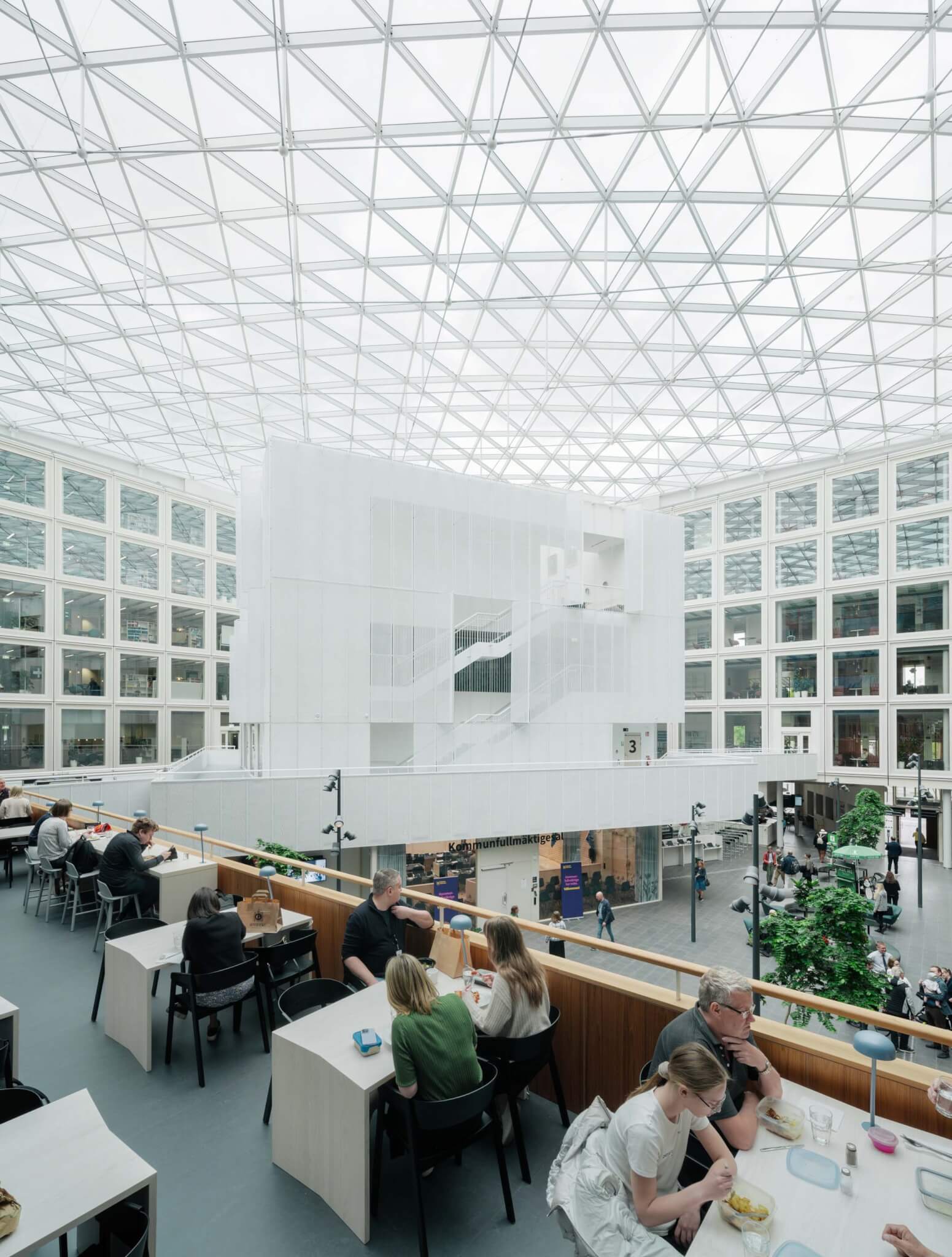 interior courtyard with a glass roof