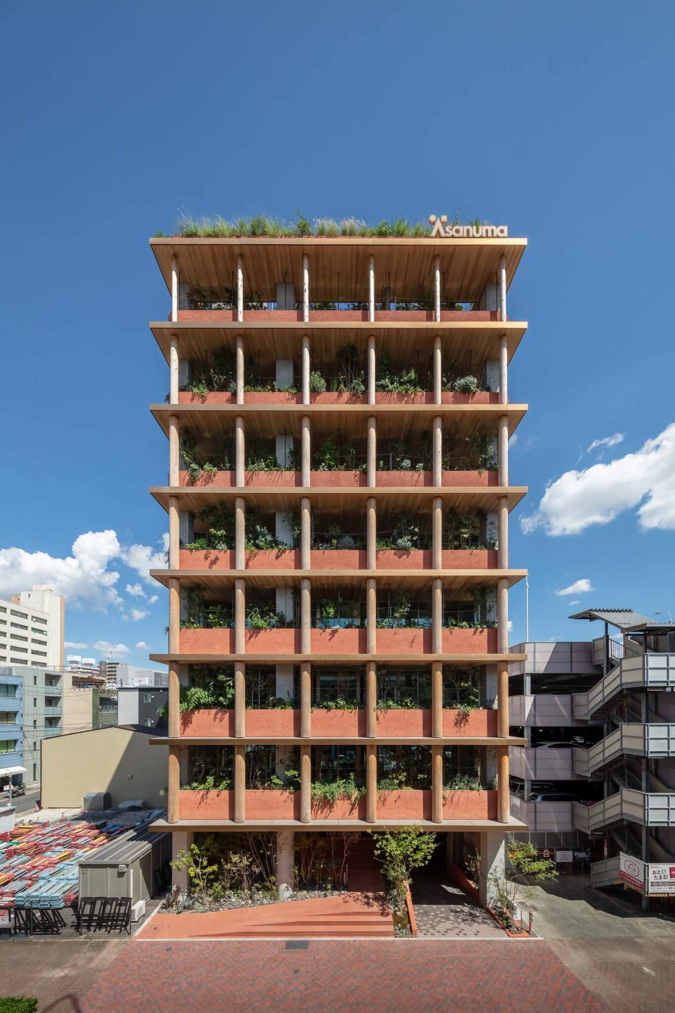 elevation of office building after renovation