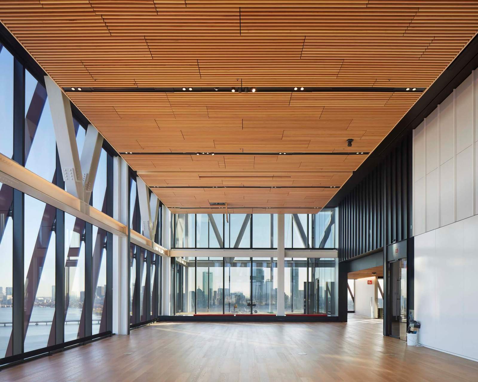 interior with wood ceiling