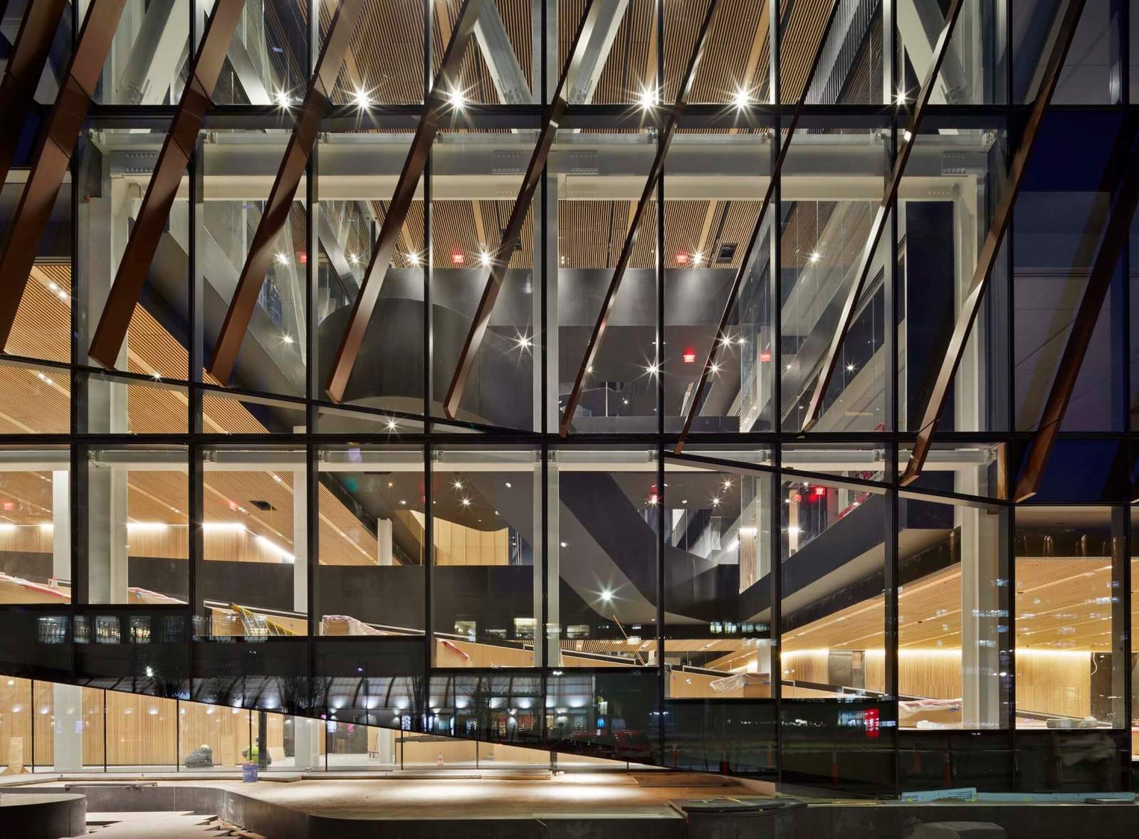 close up of glazing on building