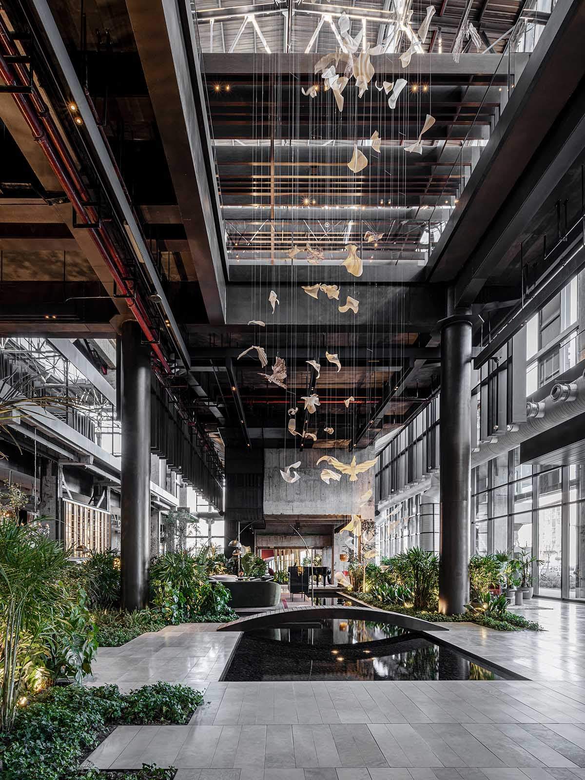 Transforming an abandoned building into a hotel using industrial elements in Beijing