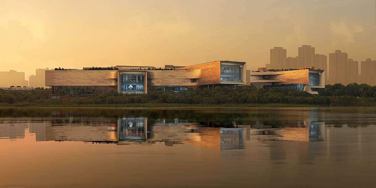Zaha Hadid unveils a science center of interwoven rectangular volumes in Singapore