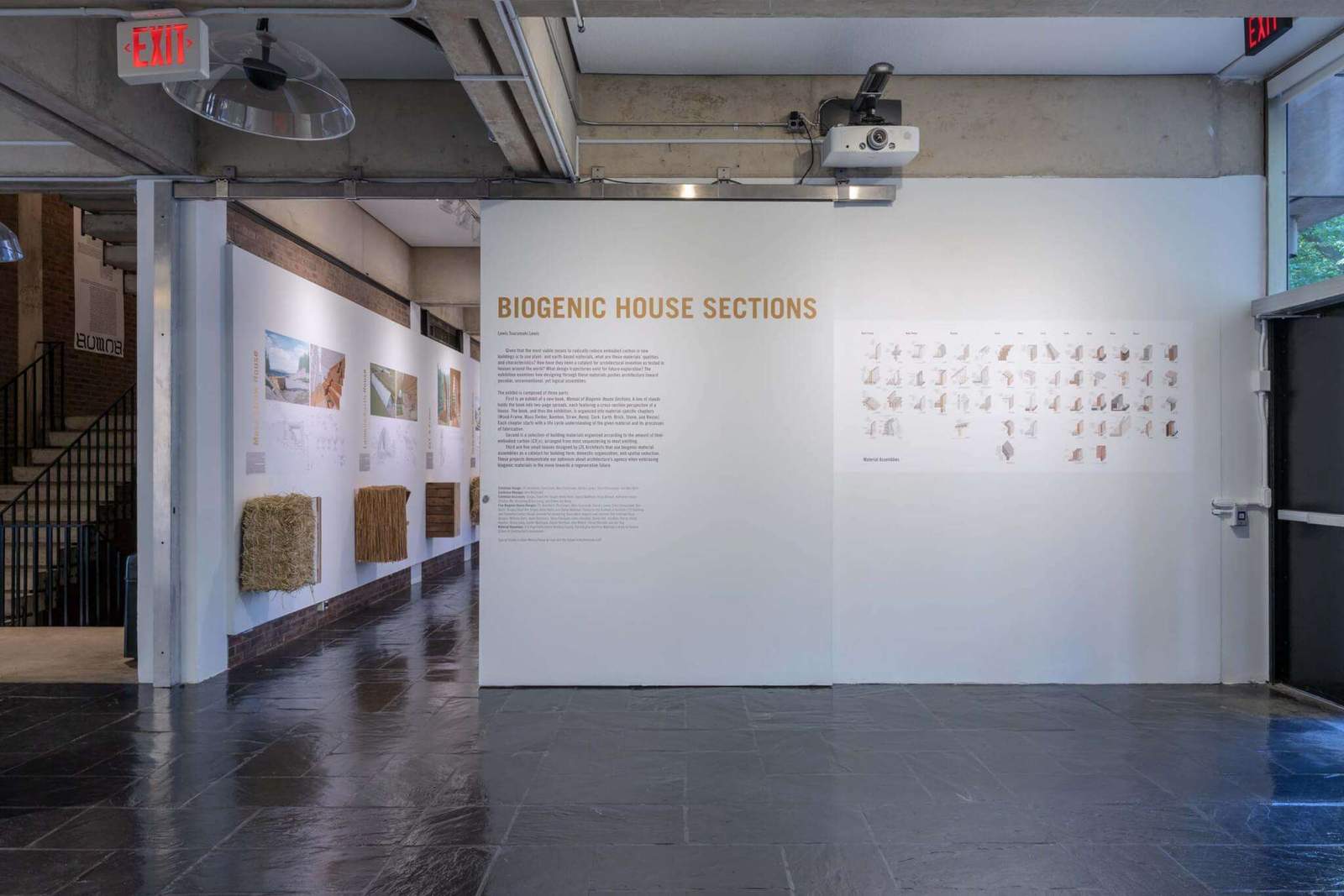 Biogenic House Sections, curated by LTL Architects, explores case studies and speculative designs that use natural materials