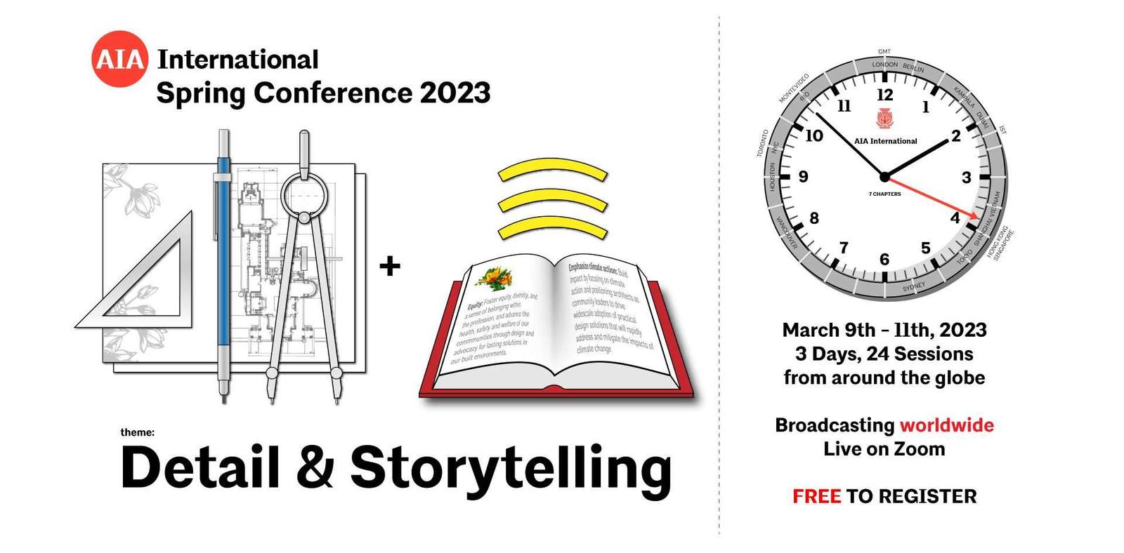 AIAISC’23 - AIA International Spring Conference: Detail and Storytelling AIAISC'23 - مؤتمر الربيع الدولي AIA: التفاصيل ورواية القصص
