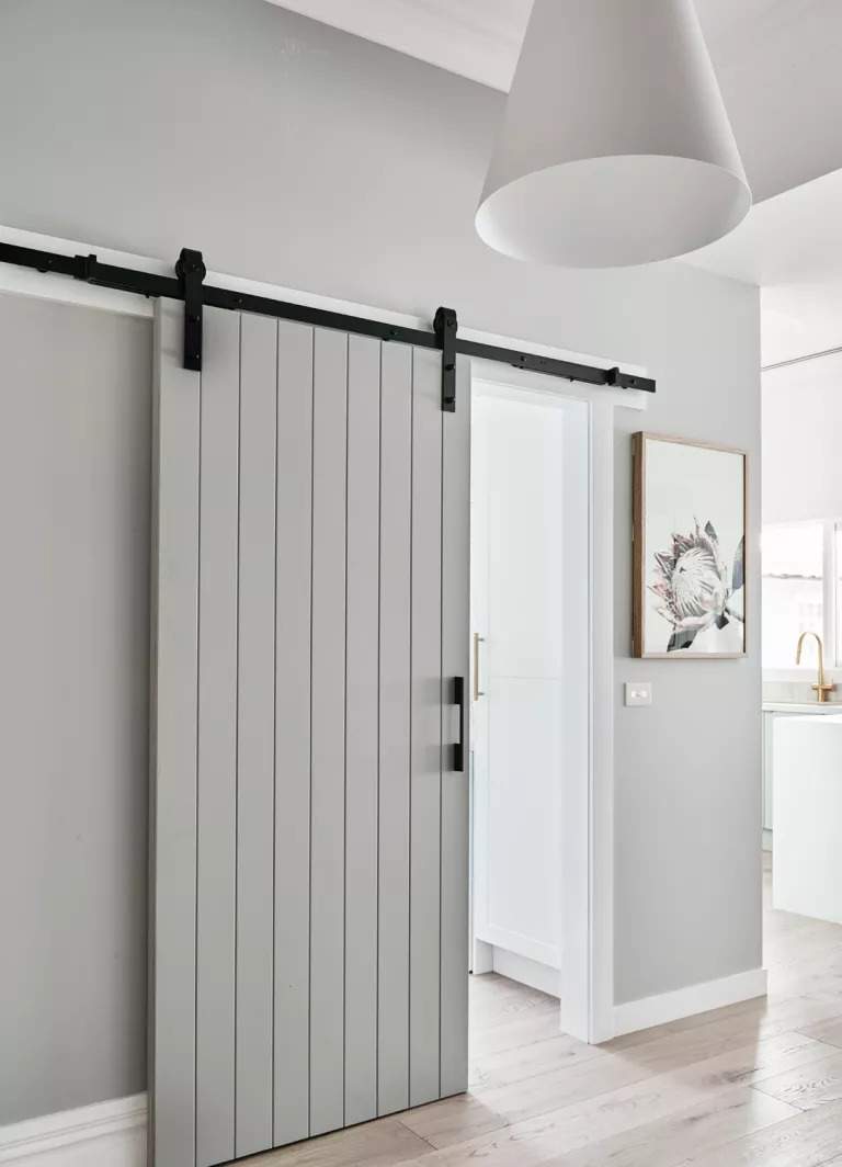 Incorporating a sliding door to save space