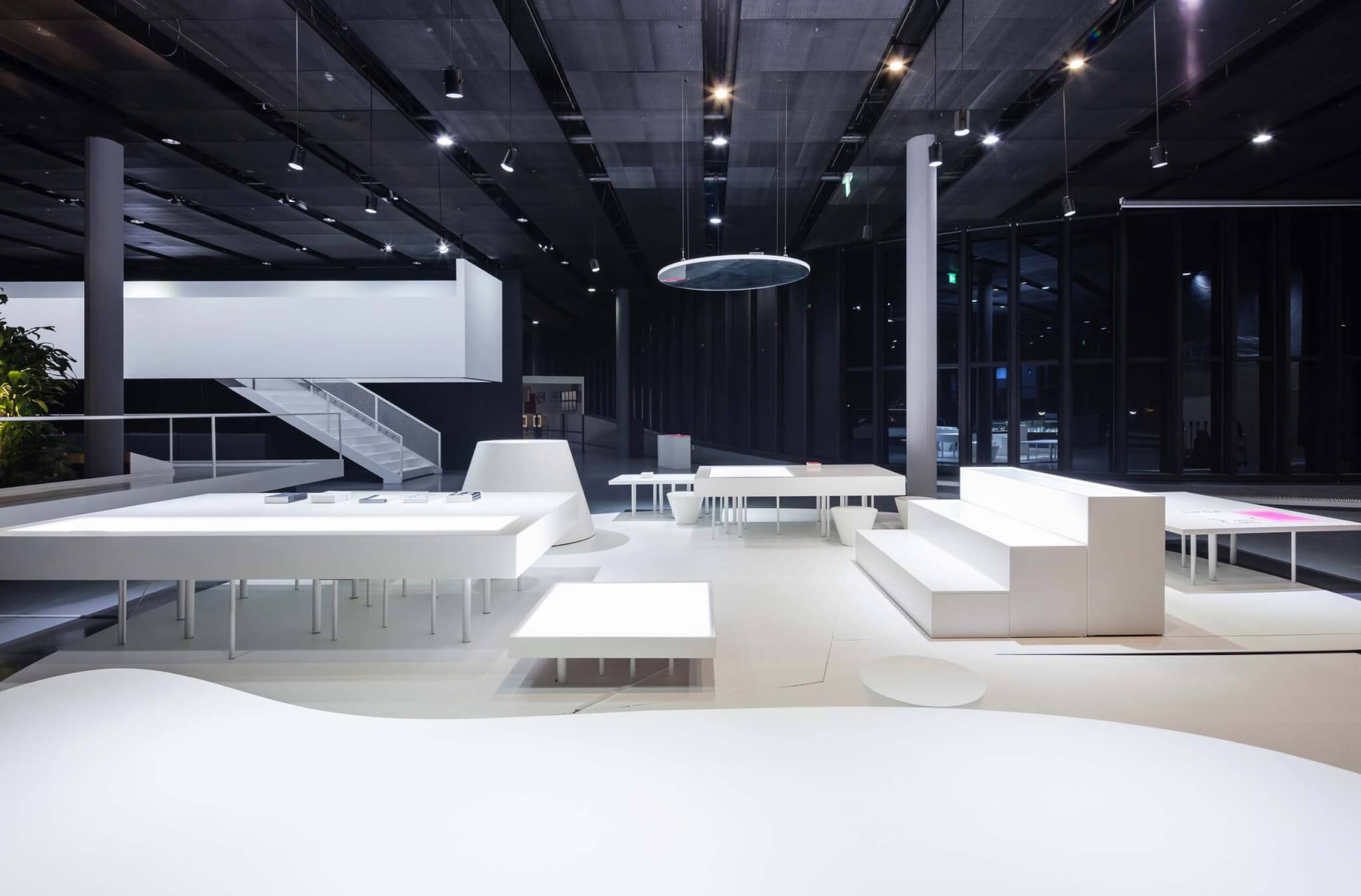 white furnishings and structures