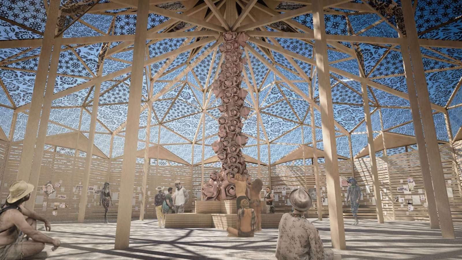 This year’s Burning Man Temple is a giant desert flower