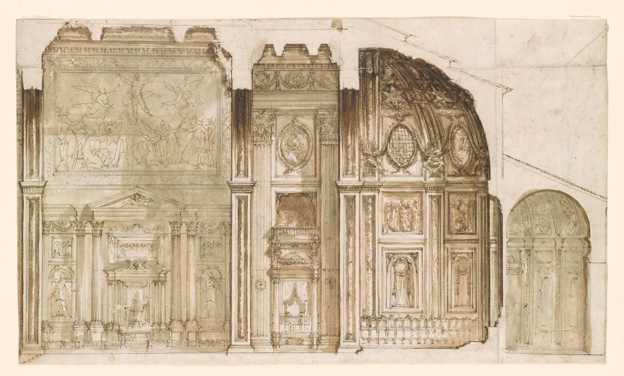 sketch of building interior
