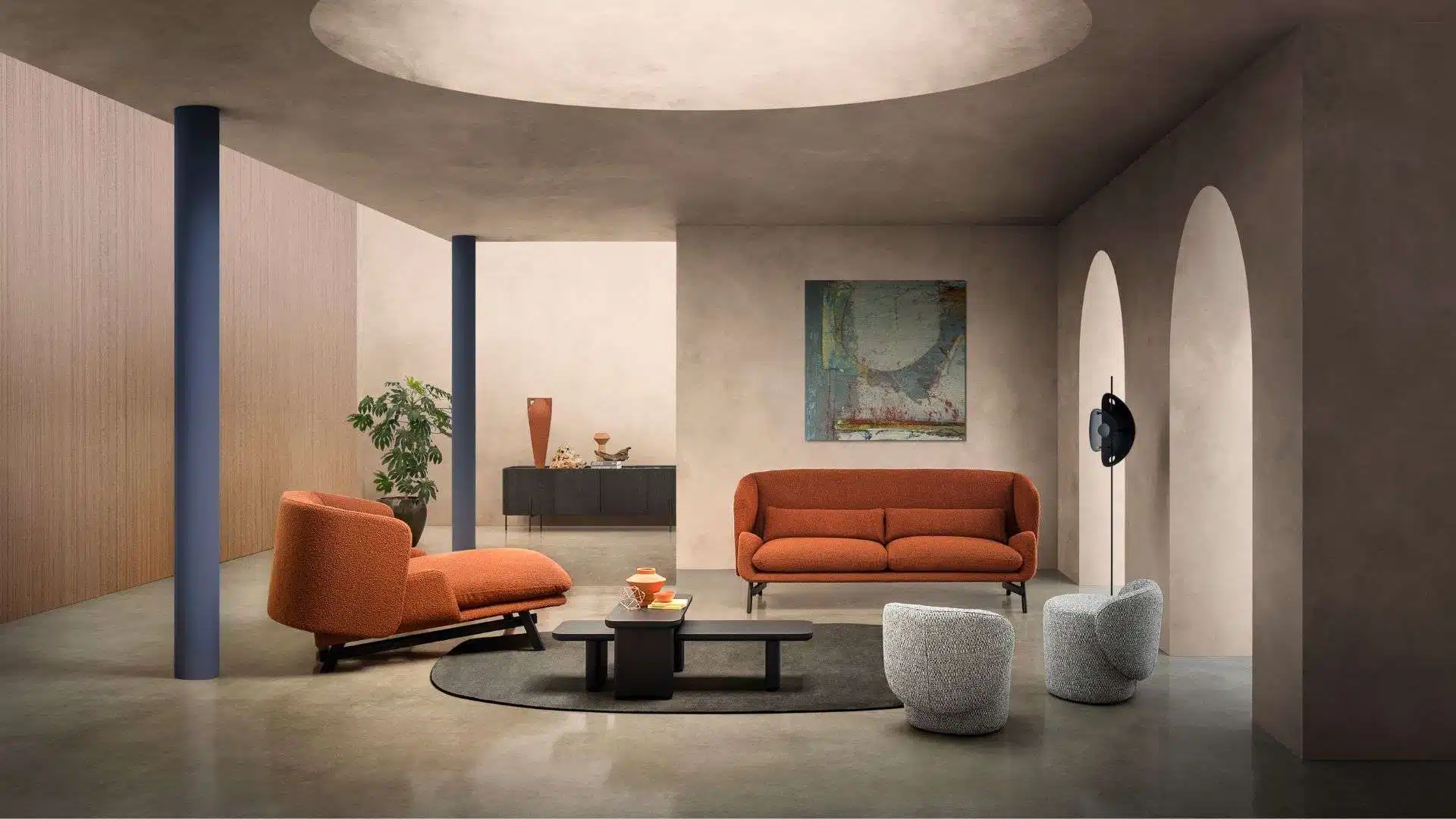 The new upholstered collection called Coquille is being presented by Liu Jo يتم تقديم المجموعة الجديدة المنجدة المسماة Coquille بواسطة Liu Jo
