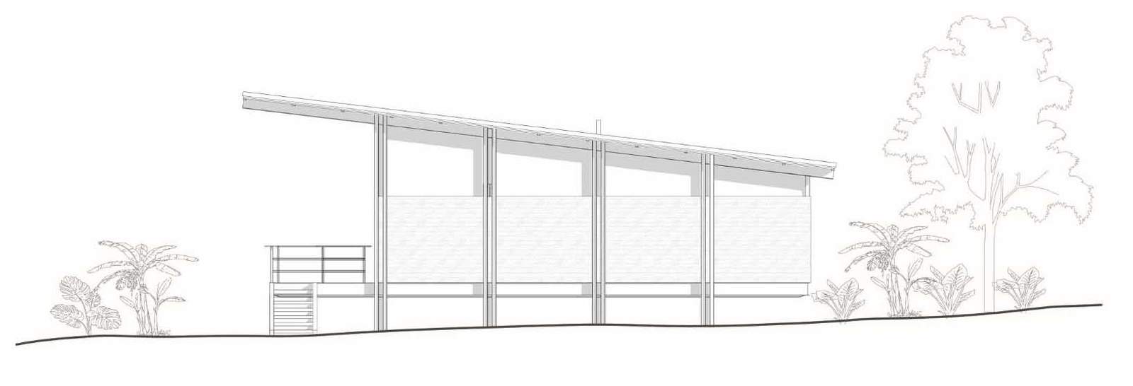 The elevation of a tiny house.