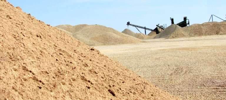 Dismantling sand of different types used in construction