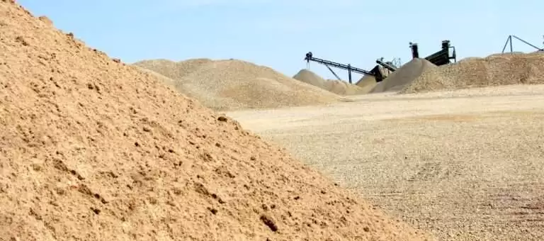 Dismantling sand of different types used in construction