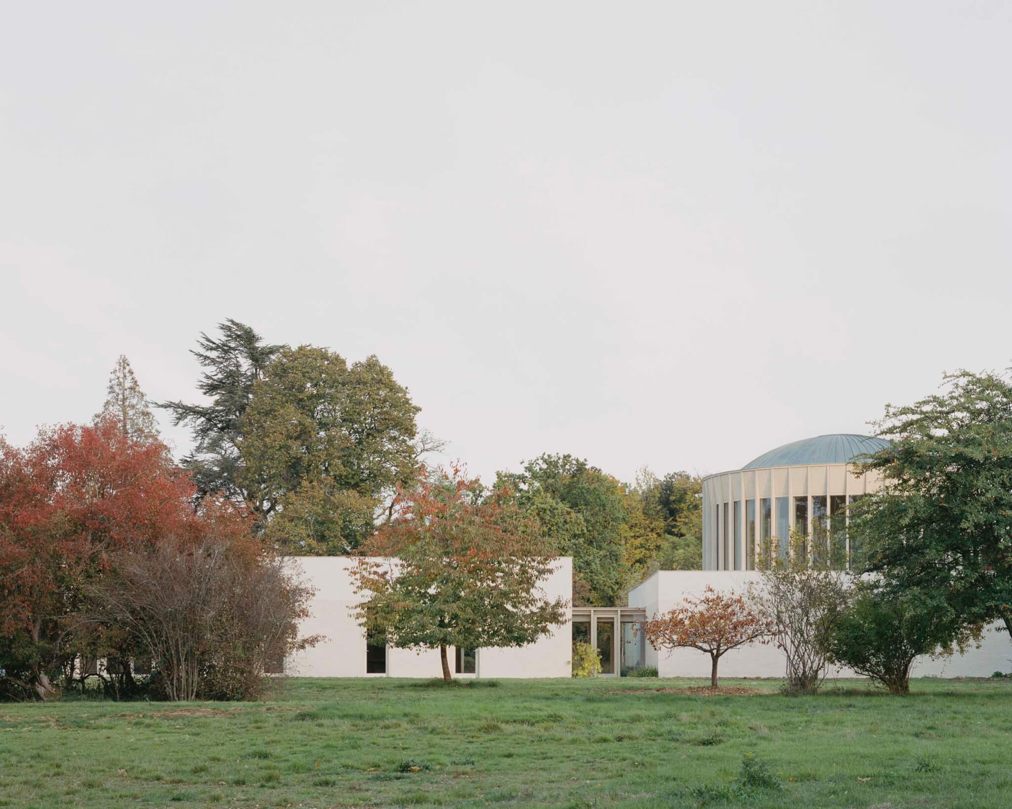 temple and visitor center in a park