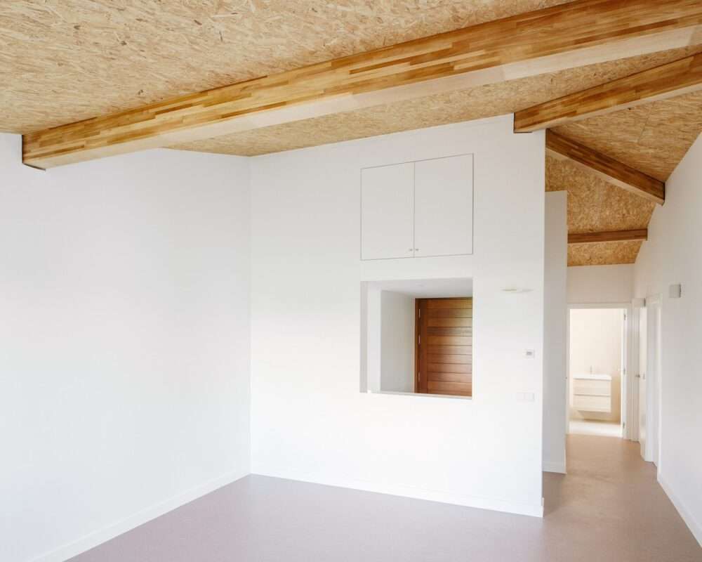 Interior design using suitable materials for floors walls and furniture
