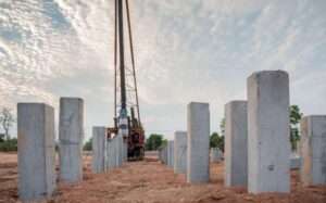 تقنيات البناء لركيزة الخرسانة المسلحة المصبوبة في الموقع