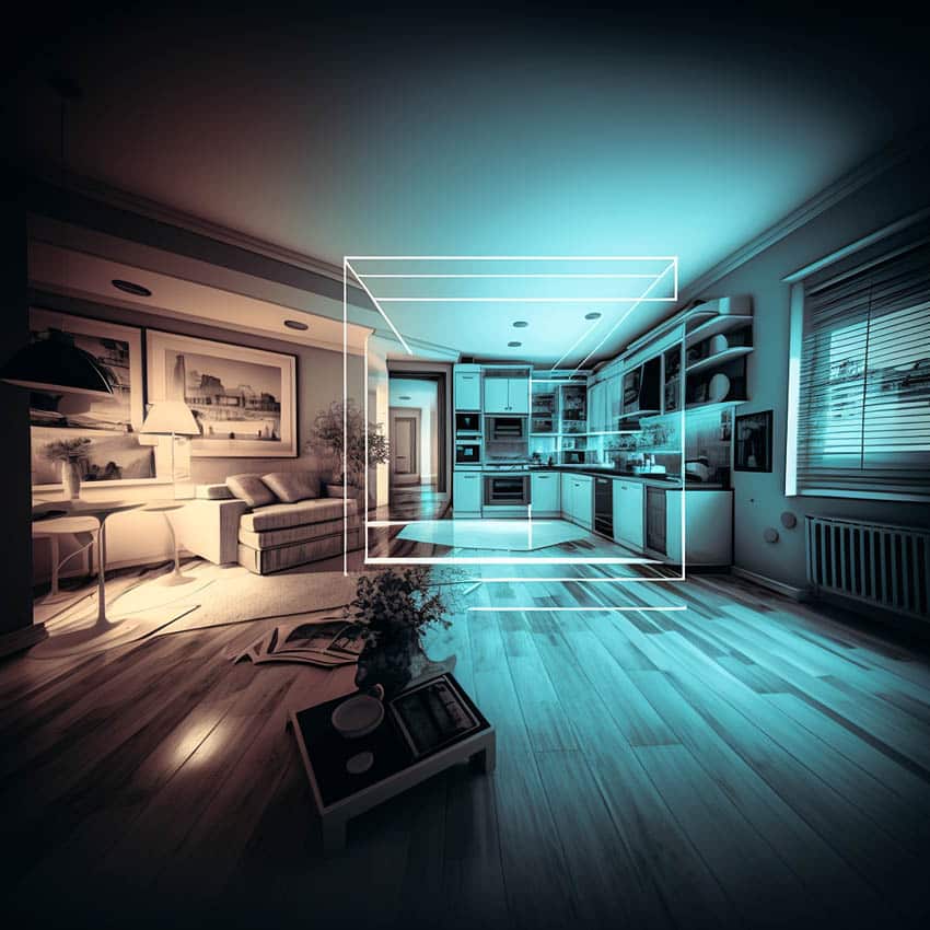 "Innovative interior design integrating smart lighting for comfort and elegance"