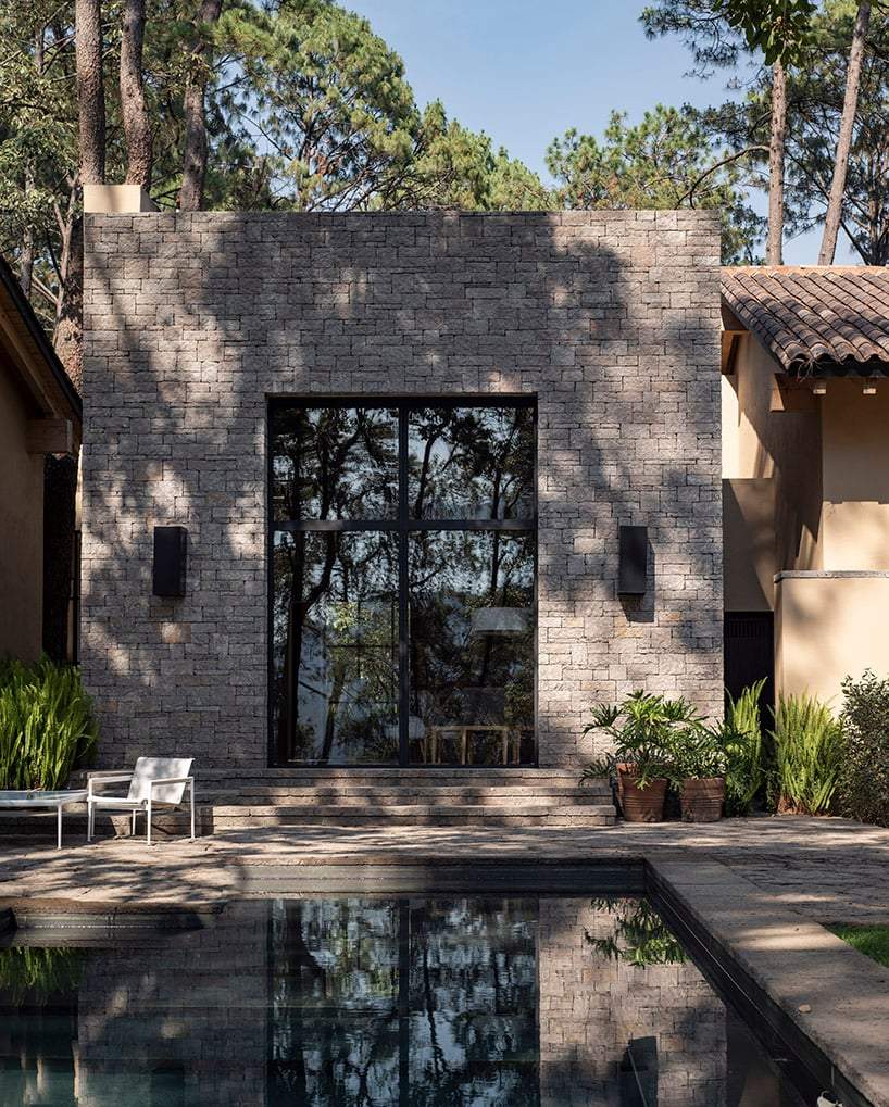 stone-built residence mesa de gallos reinterprets the mexican hacienda typology