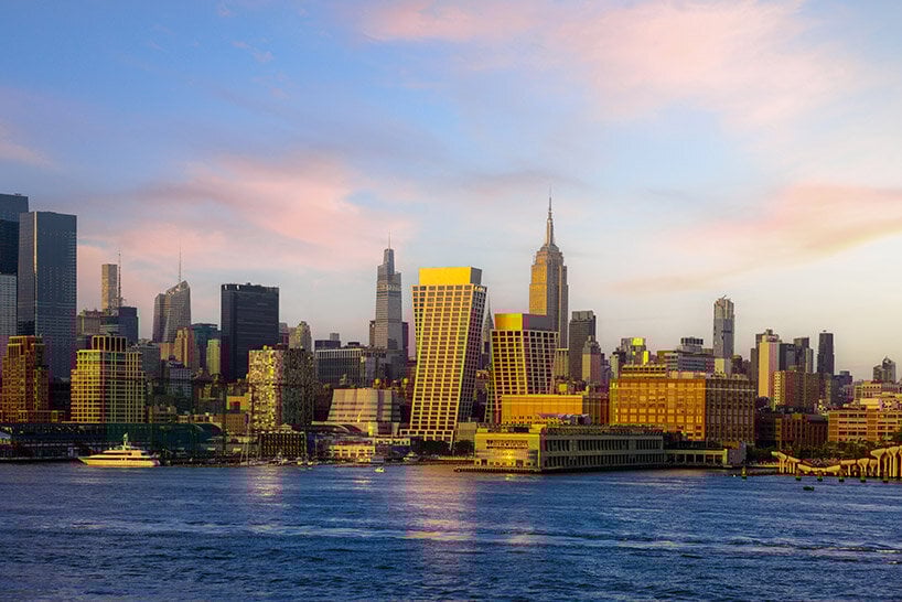 BIG's 'one high line' stands completed as a pair of twisting towers in new york