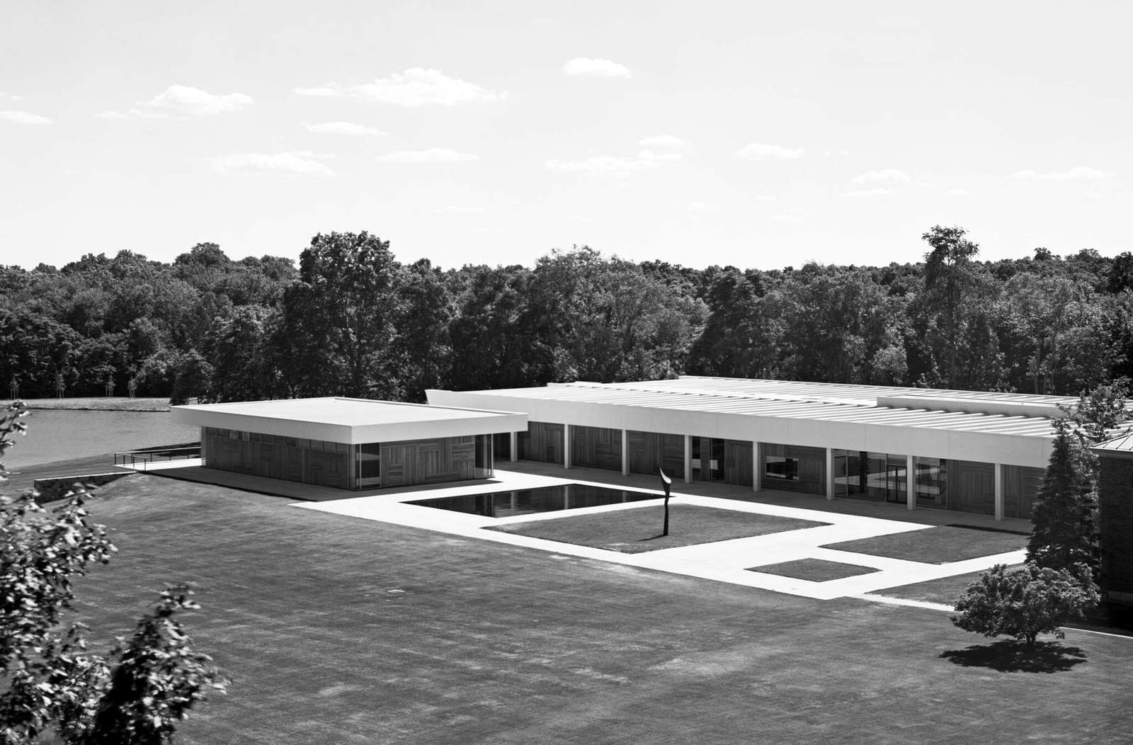 aerial view of library