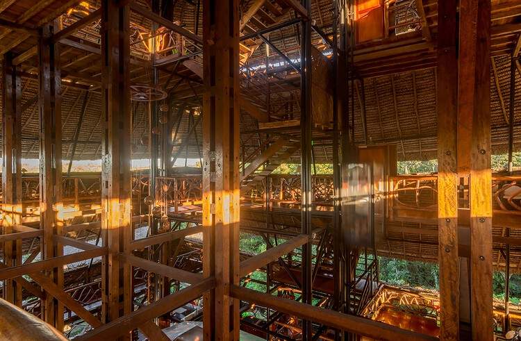 Napo Native Fauna Center Tower / Caá Porá Arquitectura + Pinxcel + Comunidad Kichwa Añangu - Interior Photography, Beam