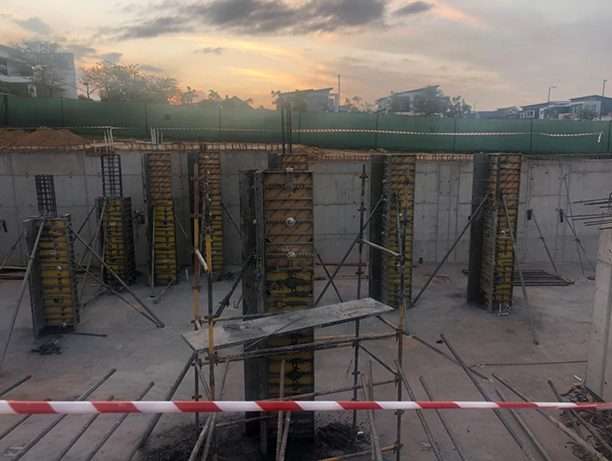 Measurements and specifications of concrete columns and beams in structural structures