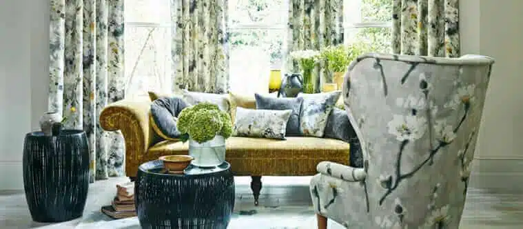 Curtain and upholstery fabrics used in interior design